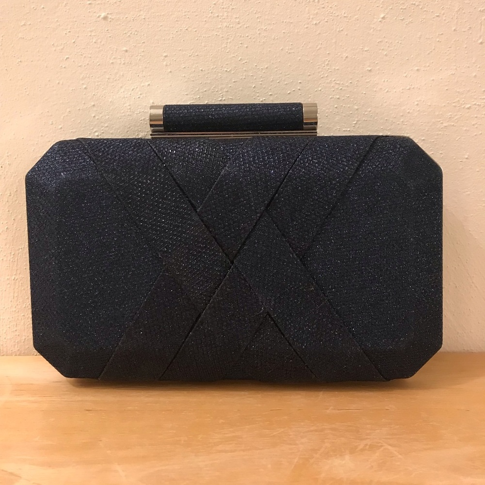 Inc Lindsayy Xx Lurex Navy Blue Clutch